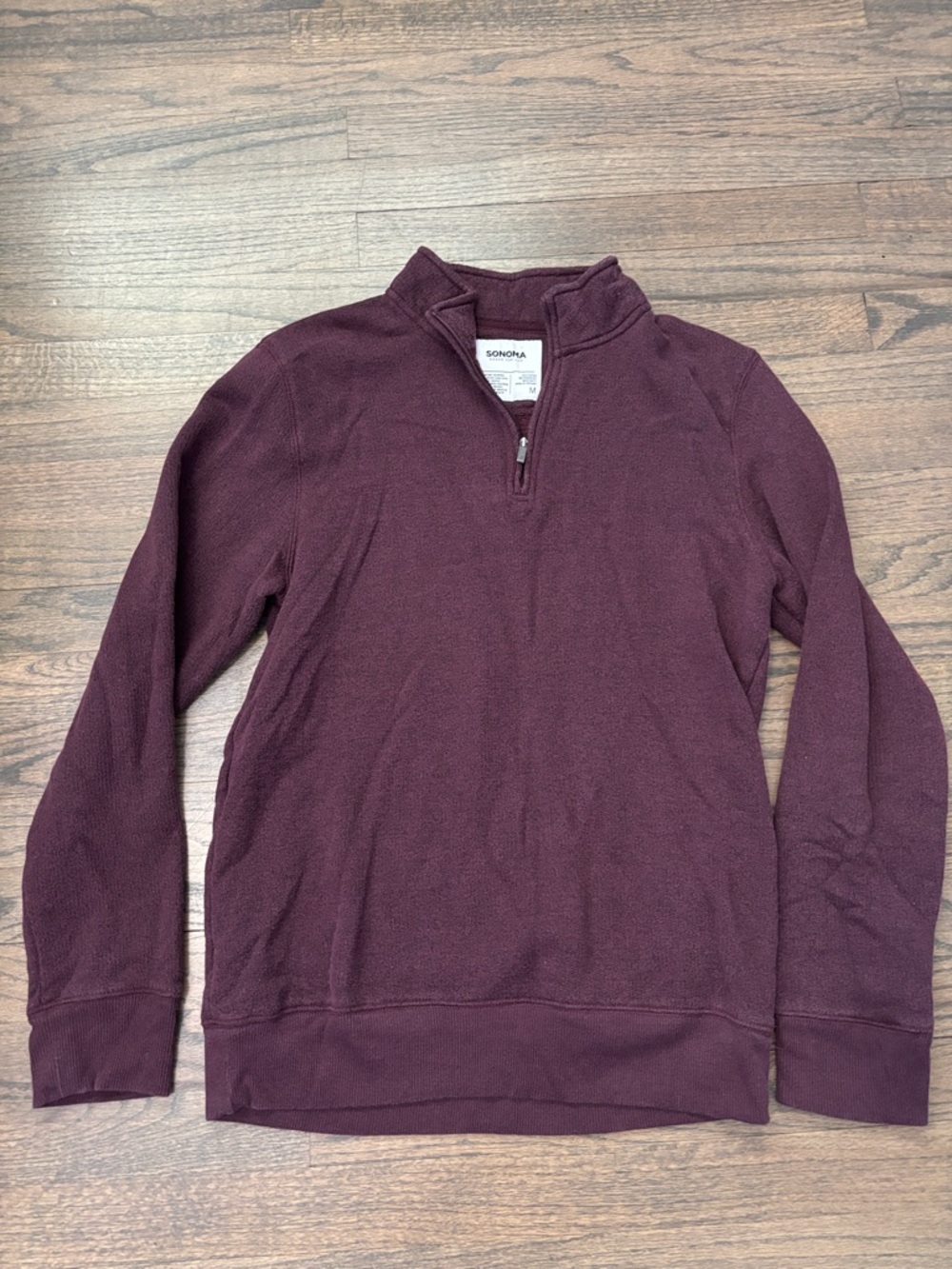Sonoma Men's Deep Burgundy Zip-Up Sweater - Picture 4 of 13